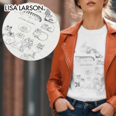 画像1: 【リサ・ラーソン / LISA LARSON】Tシャツ（スケッチねこ・バニラホワイト） - M ｜ 猫ネコねこcat (1)