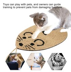 画像5: 国内発送｜天然サイザル麻　ねずみ型爪とぎマット｜ペット用品　猫用おもちゃ　お昼寝　運動　気分転換　スキンシップ　リラックス　プレゼント　贈り物 (5)