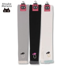 画像1: マタノアツコ / Atsuko Matano｜ロングアームカバー MEMEコレクター　オフホワイト　綿100% コットン１００ クロネコメメ黒猫｜ねこ猫ネコキャットcat (1)