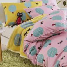 画像3: 【マタノアツコ / Atsuko Matano】掛カバーシングル 猫と木｜2種類から選べる  ピンク / イエロー｜ねこ猫ネコキャットcat (3)