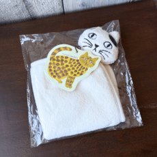 画像2: ☆彡１点限り！大特価SALE品☆彡【松尾ミユキ】新品・未使用・訳アリ品｜Cat Face Towel Matsuo Miyuki｜猫顔ぬいぐるみハンドタオル｜ブチネコ｜ねこcat (2)