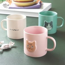 画像1: 松尾ミユキ / Matsuo Miyuki｜＼送料込・4個セット／Cat Face mug　ねこ顔マグカップ｜Beige / Light Gray / Dark Gray / Ivory｜猫ねこネコキャットcat (1)