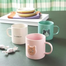 画像2: 松尾ミユキ / Matsuo Miyuki｜＼送料込・4個セット／Cat Face mug　ねこ顔マグカップ｜Beige / Light Gray / Dark Gray / Ivory｜猫ねこネコキャットcat (2)