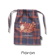 画像3: 【松尾ミユキ / Matsuo Miyuki】Sheer Drawstring pouch｜シアー巾着ポーチ｜5種類から選べる♪ Stella / Maron / Leo / Momo / Chad｜猫ねこネコキャットcat (3)