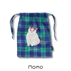 画像5: 【松尾ミユキ / Matsuo Miyuki】Sheer Drawstring pouch｜シアー巾着ポーチ｜5種類から選べる♪ Stella / Maron / Leo / Momo / Chad｜猫ねこネコキャットcat (5)
