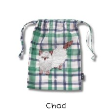 画像6: 【松尾ミユキ / Matsuo Miyuki】Sheer Drawstring pouch｜シアー巾着ポーチ｜5種類から選べる♪ Stella / Maron / Leo / Momo / Chad｜猫ねこネコキャットcat (6)