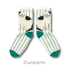 画像5: 松尾ミユキ / Matsuo Miyuki｜ストライプソックス　靴下　Stripe socks｜4種類から選べる  Pumpkin / Noisettes / Pepper / Chloe｜ねこ猫ネコキャットcat (5)