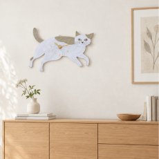 画像2: 松尾ミユキ / Matsuo Miyuki｜ダイカットクロック ベージュキャット Beige cat（壁掛け時計 Diecut clock ）｜ねこ猫ネコキャットcat (2)