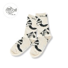 画像1: 【松尾ミユキ / Matsuo Miyuki】Cat socks Mike｜ねこくつ下 Mike｜靴下 ソックス 猫ネコcat (1)