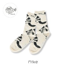 画像2: 【松尾ミユキ / Matsuo Miyuki】Cat socks Mike｜ねこくつ下 Mike｜靴下 ソックス 猫ネコcat (2)