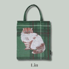 画像9: 【松尾ミユキ】Mini bag cat check back｜ミニバッグ チェック｜選べる4種類　Leo/Mugi/Lin/Maron｜猫ねこネコ (9)