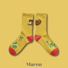 画像10: 【松尾ミユキ】Back Cat socks｜靴下　くつ下｜選べる5種類　Momo/Leo/Mugi/Lin/Maron｜猫ねこネコ (10)