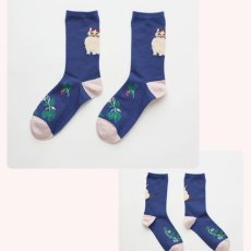 画像3: 【松尾ミユキ】Back Cat socks｜靴下　くつ下｜選べる5種類　Momo/Leo/Mugi/Lin/Maron｜猫ねこネコ (3)