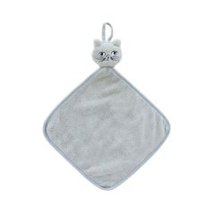 画像1: 【松尾ミユキ】Cat Face Towel Matsuo Miyuki｜猫顔ぬいぐるみハンドタオル｜ライトグレー｜ねこcat (1)