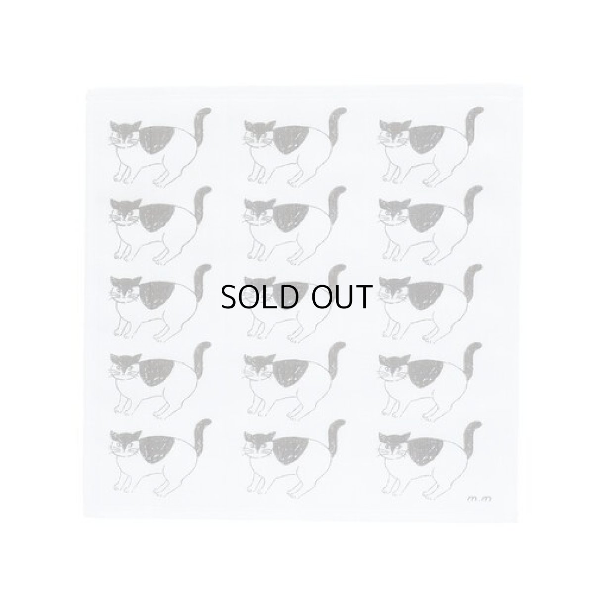 画像1: 【松尾ミユキ】かやふきん｜ハチワレ猫　黒（ブラック） | (1)