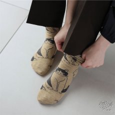 画像1: 【松尾ミユキ】Cat socks｜靴下　くつ下｜選べる4種類　Pumpkin/Noisettes/Pepper/Chloe｜猫ねこネコ (1)