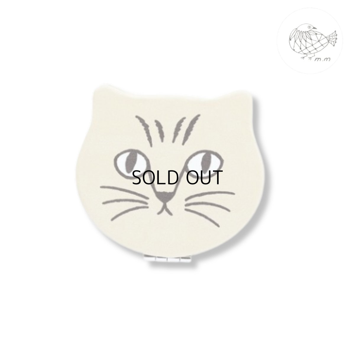 画像2: 【松尾ミユキ】Compact Mirror Cat Matsuo Miyuki｜キャットフェイス　猫型コンパクトミラー｜化粧雑貨エチケット女子力オシャレグッズ｜ネコねこcat (2)