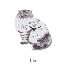 画像4: 【松尾ミユキ】Diecut clock Cat 11114｜ダイカット掛け時計　キャット　11114｜３種類から選べる♪Belle/Mugi/Lin (4)
