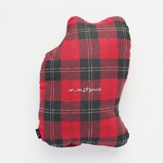 画像3: 【松尾ミユキ】Diecut cushion cat check back｜ダイカットクッション チェック｜選べる4種類　Leo/Mugi/Lin/Maron｜猫ねこネコ (3)