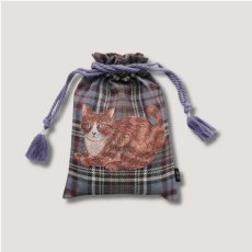 画像10: 【松尾ミユキ】Drawstring bag cat check back 巾着バッグ チェック｜４種類から選べる♪Leo/Mugi/Lin/Maron｜ネコ猫ねこ (10)
