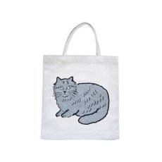 画像1: 【松尾ミユキ】猫刺しゅうミニバッグ｜Gray cat｜ネコ白｜Embroidery Mini bag Matsuo Miyuki｜ハンドバッグ｜かばん｜カバン｜ (1)