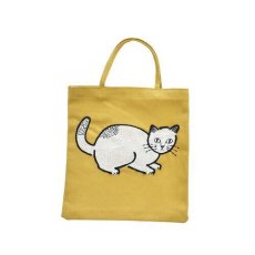 画像1: 【松尾ミユキ】猫刺しゅうミニバッグ｜Kitten｜黄色｜Embroidery Mini bag Matsuo Miyuki｜ハンドバッグ｜かばん｜カバン｜ (1)