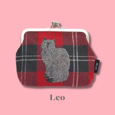 画像3: 【松尾ミユキ】Mini purse cat check back｜がま口ポーチ　ミニパース チェック｜選べる4種類　Leo/Mugi/Lin/Maron｜猫ねこネコ (3)