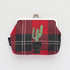 画像4: 【松尾ミユキ】Mini purse cat check back｜がま口ポーチ　ミニパース チェック｜選べる4種類　Leo/Mugi/Lin/Maron｜猫ねこネコ (4)