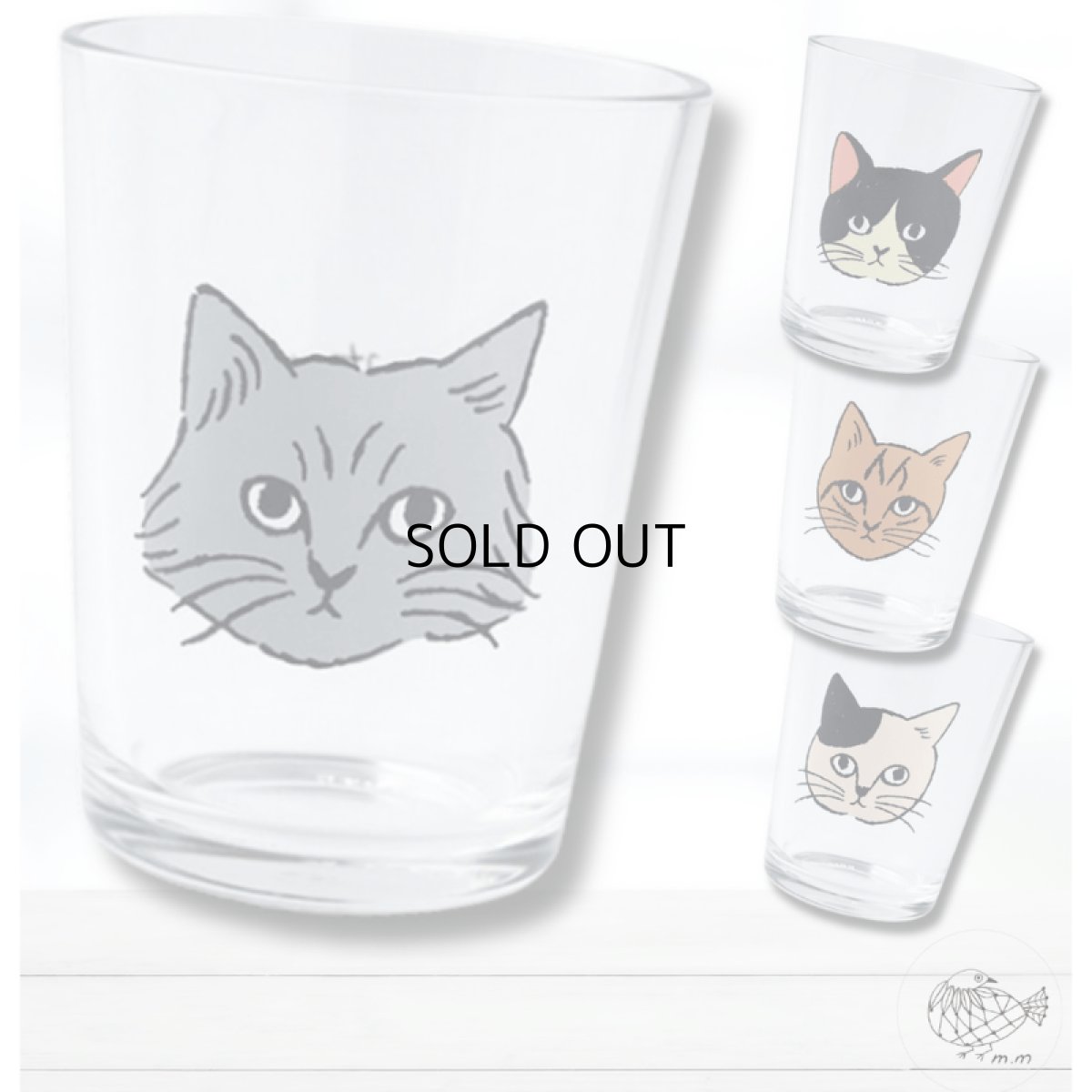 画像8: 【松尾ミユキ】3点セット♪ Mini glass 5.5oz 115ml|ミニグラスカップ 5.5oz 115ml|Pumpkin / Noisettes / Chloe|猫ネコねこ (8)