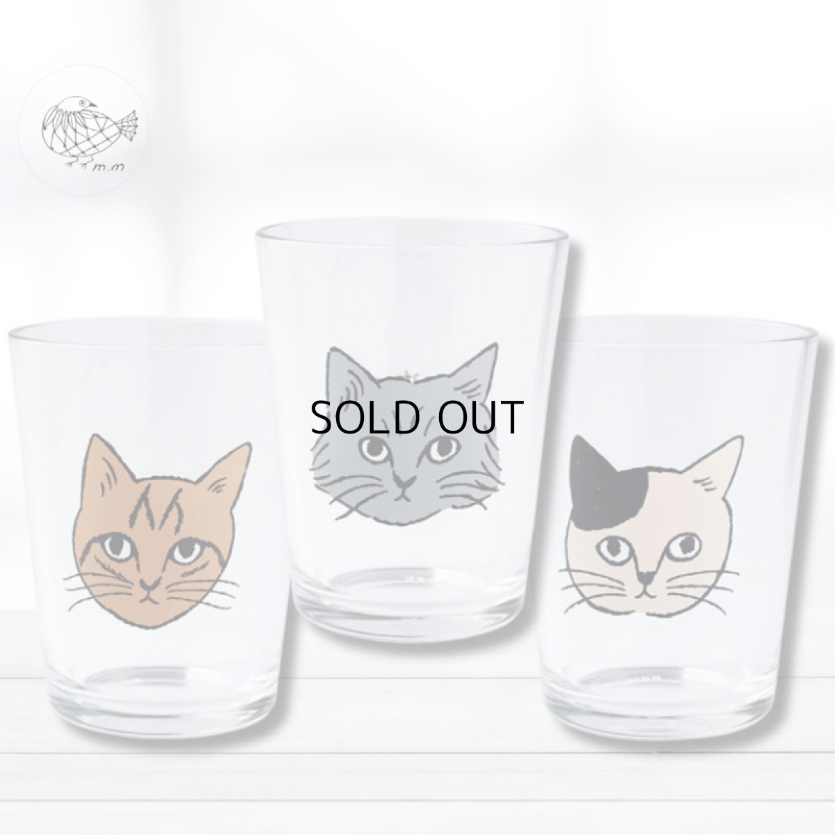 画像1: 【松尾ミユキ】3点セット♪　Mini glass 5.5oz 115ml｜ミニグラスカップ 5.5oz 115ml｜Pumpkin / Noisettes / Chloe｜猫ネコねこ (1)