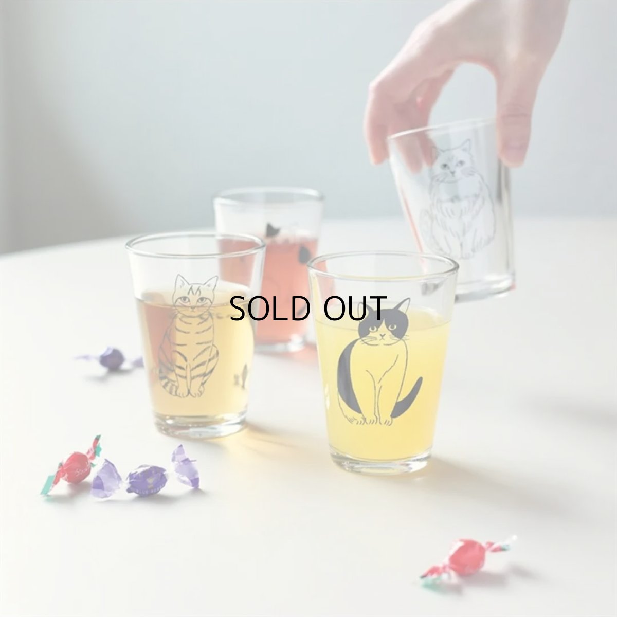 画像2: 【松尾ミユキ】Mini glass 6.5oz 150ml｜ミニグラスコップ  6.5oz 150ml｜選べる４種類♪Pumpkin/Noisettes/Pepper/Chloe｜猫ネコねこ (2)