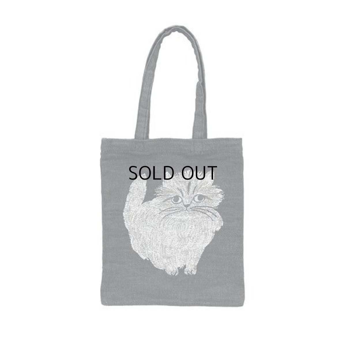 画像1: 【松尾ミユキ】Rectangle totebag Cat Matsuo Miyuki｜Elliot　ブラック｜肩がけショルダートートバッグ　かばん｜ネコねこ猫cat (1)