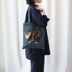 画像10: 【松尾ミユキ】Rectangle tote bag check back｜トートバッグ　チェック｜選べる4種類　Leo/Mugi/Lin/Maron｜猫ねこネコ (10)