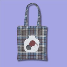 画像9: 【松尾ミユキ】Rectangle tote bag check back｜トートバッグ　チェック｜選べる4種類　Leo/Mugi/Lin/Maron｜猫ねこネコ (9)