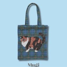 画像6: 【松尾ミユキ】Rectangle tote bag check back｜トートバッグ　チェック｜選べる4種類　Leo/Mugi/Lin/Maron｜猫ねこネコ (6)