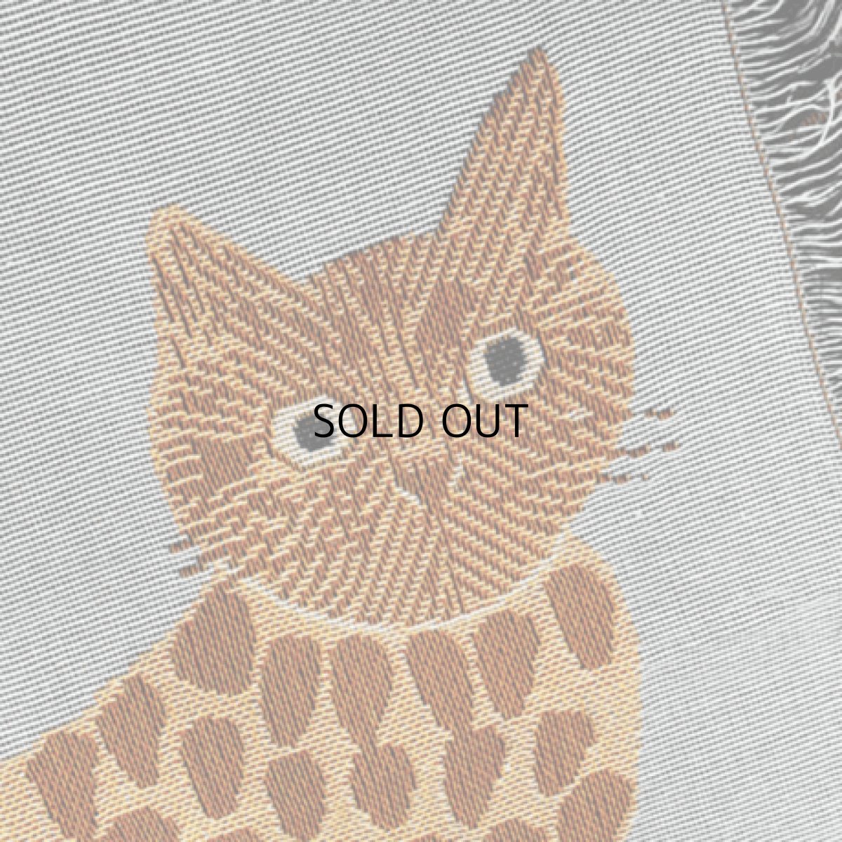 画像4: 【松尾ミユキ】タペストリーラグ　ネコ | cat　milo | ミロ マルチカバー|ベッドカバー|ソファーカバー|ひざかけ|インテリア|フリンジ|カーペット|マット|コットンスローブランケット (4)