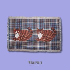 画像2: 【松尾ミユキ】Tapestry rug check back｜タペストリーラグ　チェック｜選べる4種類　Leo/Mugi/Lin/Maron｜猫ねこネコ (2)