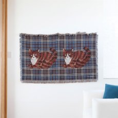 画像6: 【松尾ミユキ】Tapestry rug check back｜タペストリーラグ　チェック｜選べる4種類　Leo/Mugi/Lin/Maron｜猫ねこネコ (6)