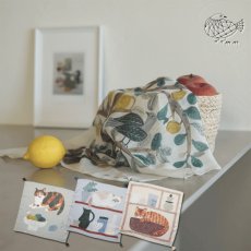 画像1: 【松尾ミユキ】Tassel cloth 11113｜ボンボン付き大判ハンカチーフ｜タッセルクロース　11113｜3種類から選べる♪Hacu/Fuu/Stripe (1)