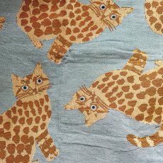 画像3: 【松尾ミユキ】スローケット　ネコ| cat　milo |ミロ　マルチカバー|ベッドカバー|ソファーカバー|ひざかけ|インテリア|フリンジ|カーペット|マット|コットンスローブランケット (3)