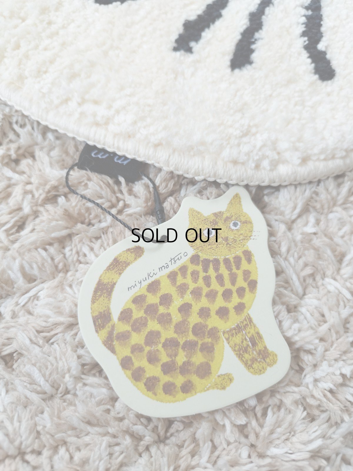 画像3: 【松尾ミユキ】ネコ顔チェアパッド｜Cat Mat Matsuo Miyuki｜キャットフェイスマット｜白黒ブチネコ | ぶち猫｜猫ネコcat｜猫グッズ　猫マット　ミニマット　ラグ (3)