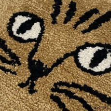 画像2: 【松尾ミユキ】ネコ顔チェアパッド｜Cat Mat Matsuo Miyuki｜キャットフェイスマット｜brown｜ブラウン｜茶猫｜猫ネコcat｜猫グッズ　猫マット　ミニマット　ラグ (2)