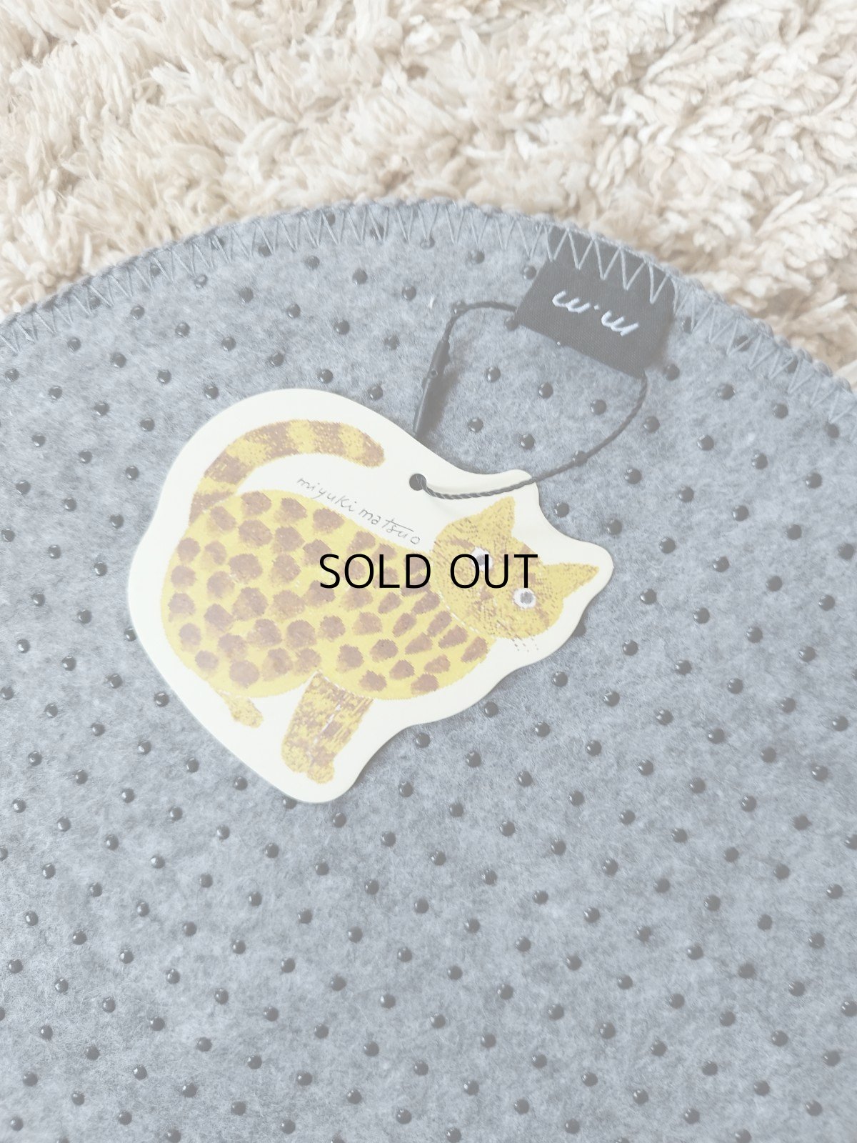 画像3: 【松尾ミユキ】ネコ顔チェアパッド｜Cat Mat Matsuo Miyuki｜キャットフェイスマット｜ハチワレ猫｜猫ネコcat｜猫グッズ　猫マット　ミニマット　ラグ (3)