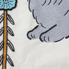 画像3: 【松尾ミユキ】Embroidery Cushion cover｜可愛い猫たちが刺繍されたクッションカバー｜ブルー（青）×トラネコ／虎猫 (3)