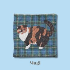 画像4: 【松尾ミユキ】Cushion cover check back｜クッションカバー　チェック｜選べる4種類　Leo/Mugi/Lin/Maron｜猫ねこネコ (4)