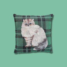 画像9: 【松尾ミユキ】Cushion cover check back｜クッションカバー　チェック｜選べる4種類　Leo/Mugi/Lin/Maron｜猫ねこネコ (9)