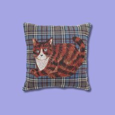 画像7: 【松尾ミユキ】Cushion cover check back｜クッションカバー　チェック｜選べる4種類　Leo/Mugi/Lin/Maron｜猫ねこネコ (7)