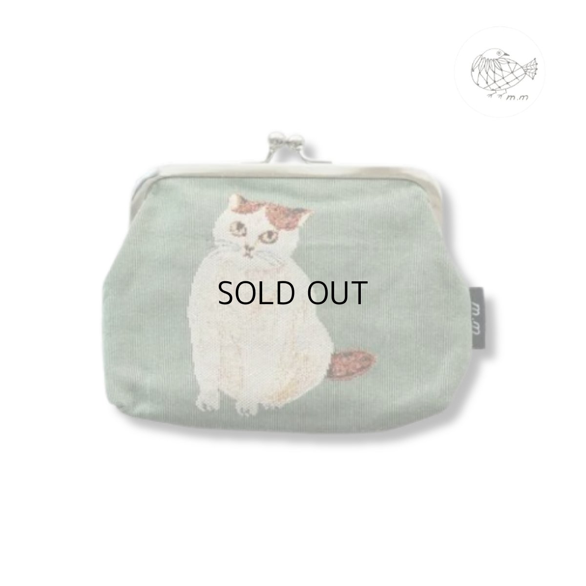 画像1: 【松尾ミユキ】Mini Purse Matsuo Miyuki　がま口ポーチ｜グリーン×ハチワレ猫｜ハチワレネコねこ (1)