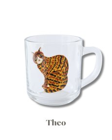 画像5: 【松尾ミユキ】４点セット♪ ガラスマグカップ Cats｜Momo / Theo / Fuu / Nala｜猫ネコねこ (5)