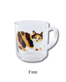 画像1: Momo＆Fuu２点セット【松尾ミユキ】ガラスマグカップ Cats｜猫ネコねこ (1)